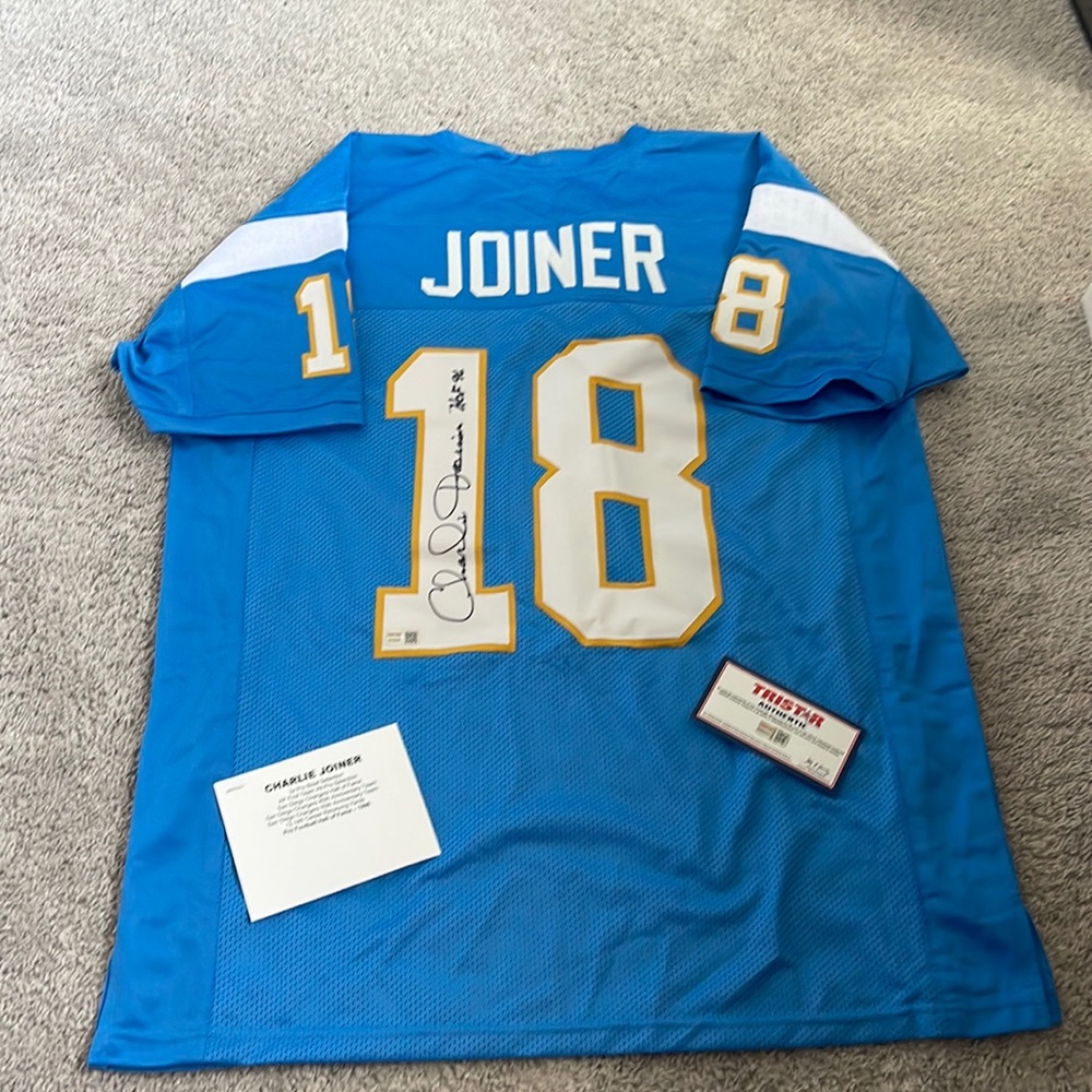 Charlie Joyner, autographed chargers jersey